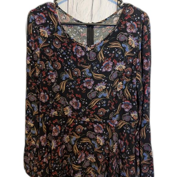 Dark Romance Paisley Floral Boho L/S Above Knee Dress Sz Small Whimsygoth Garden - Picture 4 of 5